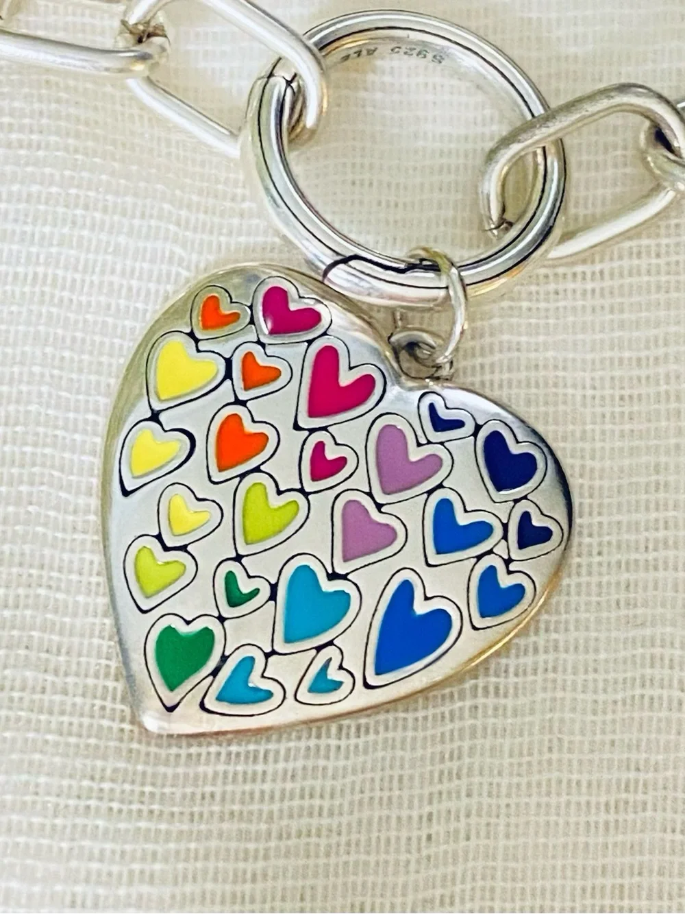 James Avery Full of Love Enamel Heart Dangle Charm | 925 Sterling Silver